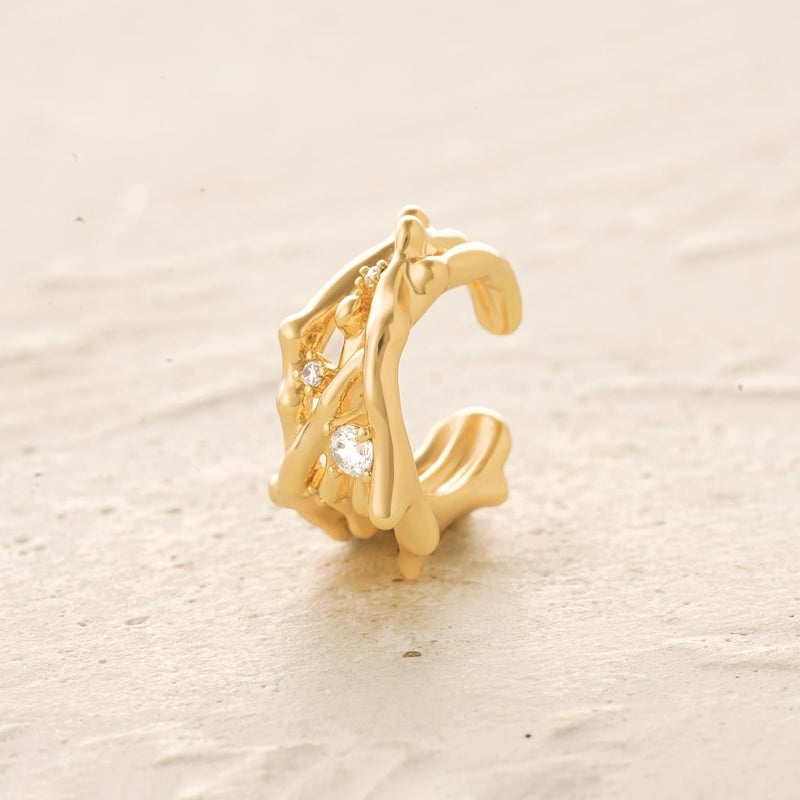 MYEARS Women Ear Cuff Earring Gold Non Pierced Ear Cartilage Clip on Wrap Hoop 14K Gold Filled Tiny Boho Beach Simple Minimalist Delicate Handmade Hypoallergenic Jewelry Gift-Sold as Single/Pair - Image 5